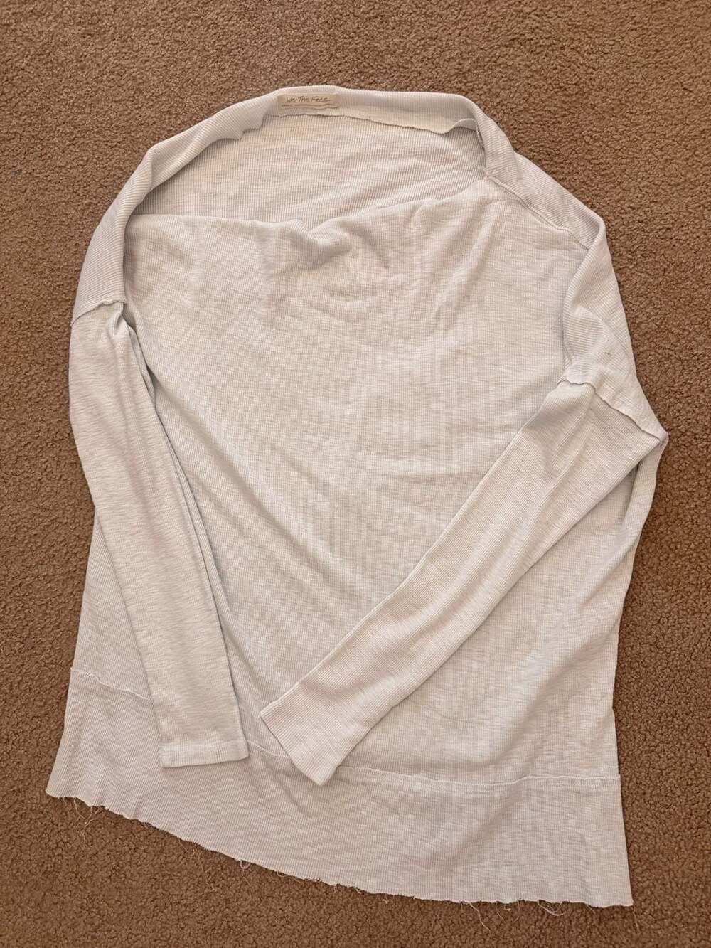 We The Free Long Sleeve Cowl Neck Top Size XS Small White Thermal